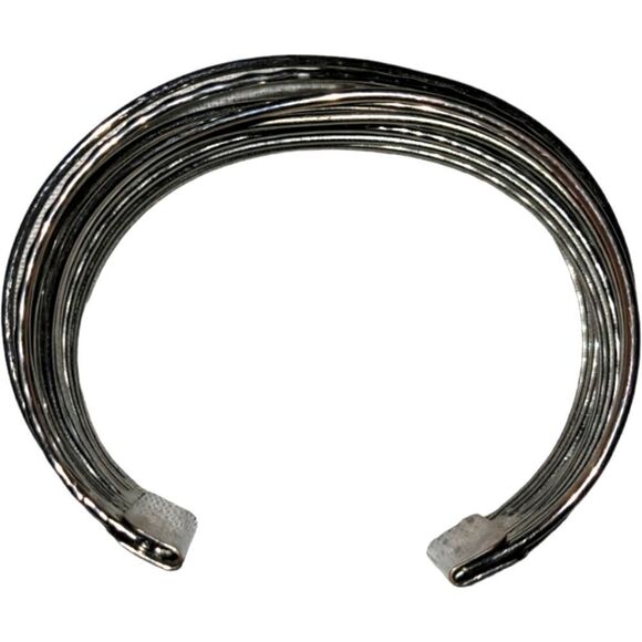 Charcoal Wire Cuff Bracelet 1" thick Fashion jewelry - Picture 6 of 7